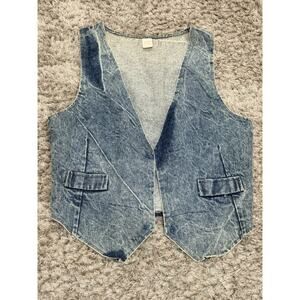 The Dean Group Vintage 90’s Acid Washed Denim Vest Women’s Size Large